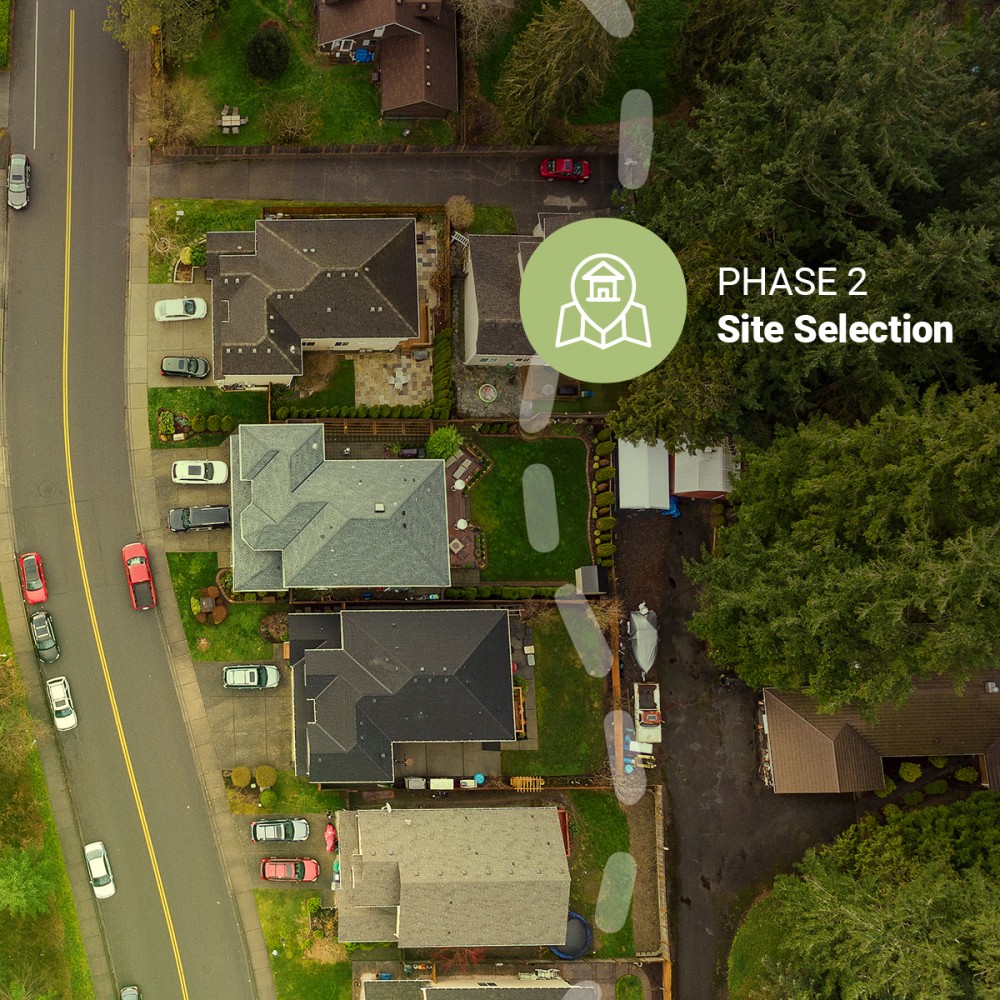 PHASE 2: Site Selection    Once we understand your goals, a talented CIL Developer will work hand-in-hand with your team to select the ideal site, which can sometimes be the most challenging component to a project. Due diligence follows, where we work with our professional services partners to ensure that the selected site is suitable for development prior to acquisition! 