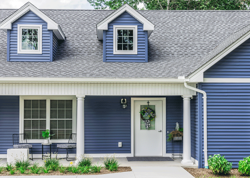 Blue & gray house