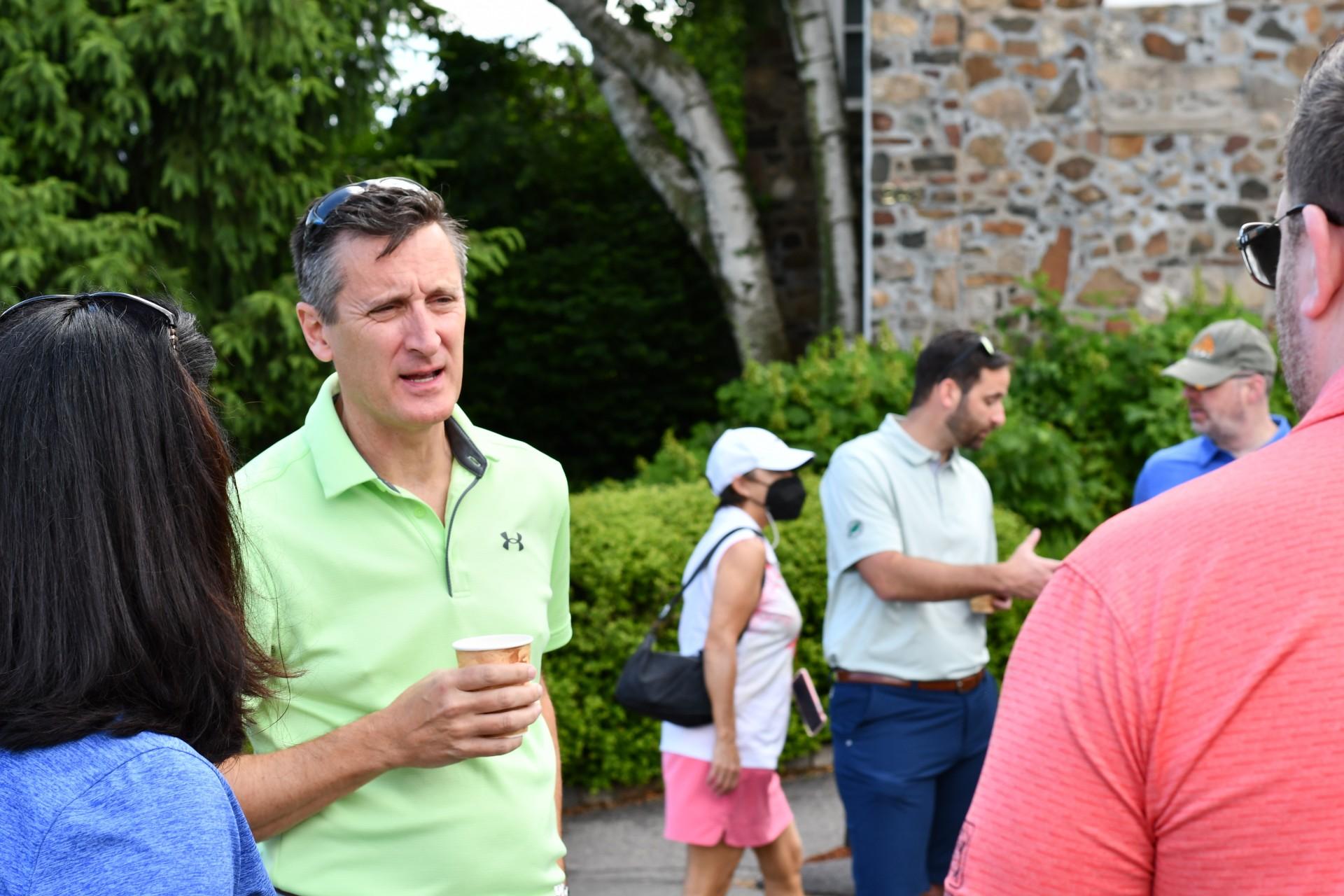 Conversations between three people at the course