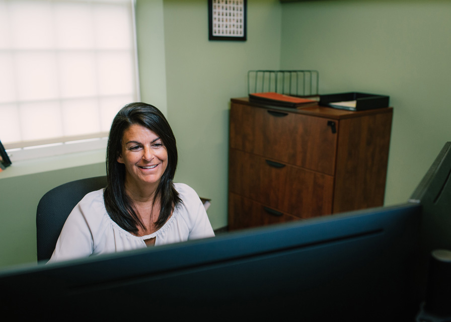 Fran at her desk