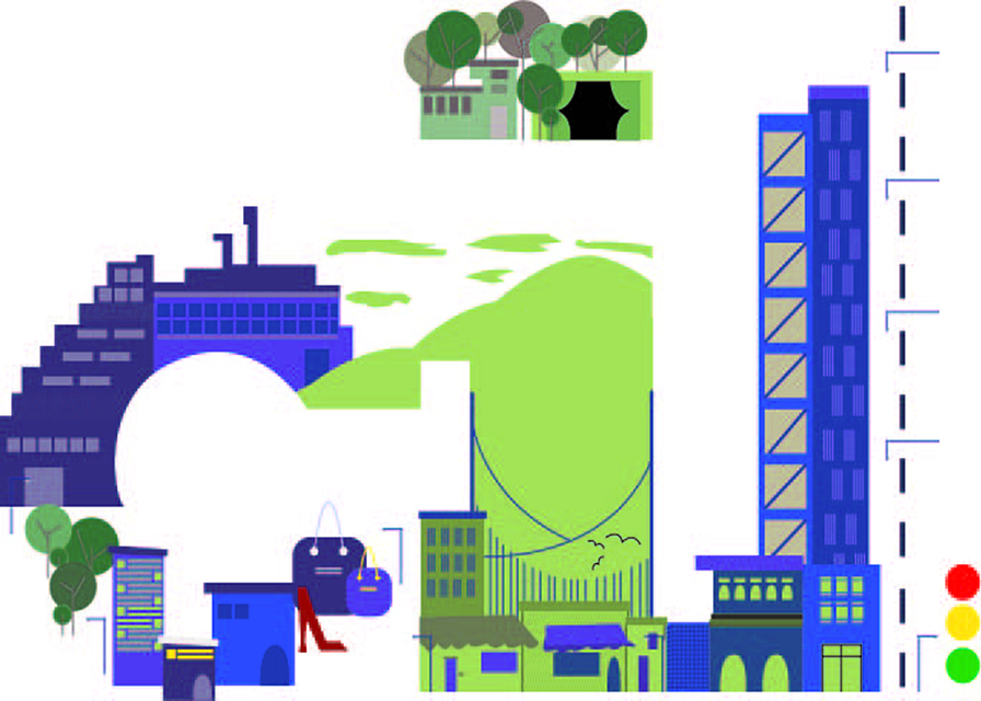 CIL logo built out of buildings