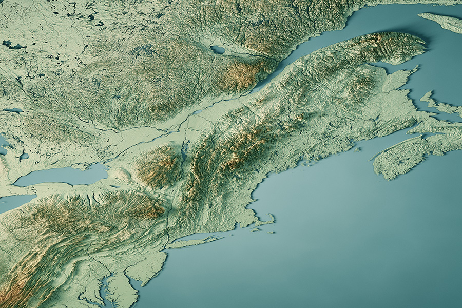Satellite image of land